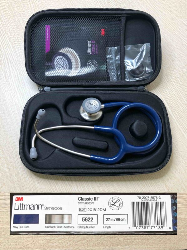 Ống Nghe Littmann Classic III Màu Xanh Navy 5622 được tặng kèm túi bảo quản cao cấp