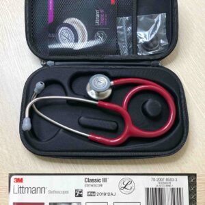 Ống Nghe Littmann Classic III Màu Đỏ Burgundy 5627 được tặng kèm túi bảo quản cao cấp