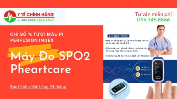 Máy Đo SPO2 Pheartcare đo 3 chỉ số nồng độ oxy trong máu, nhịp tim và chỉ số tưới máu PI