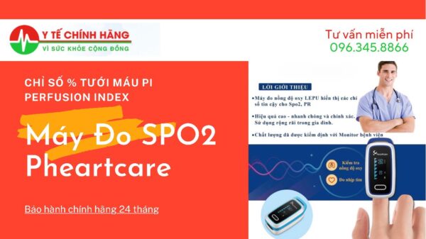 Máy Đo SPO2 Pheartcare đo 3 chỉ số nồng độ oxy trong máu, nhịp tim và chỉ số tưới máu PI