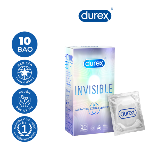 Bao Cao Su Durex Invisible hộp 10 cái