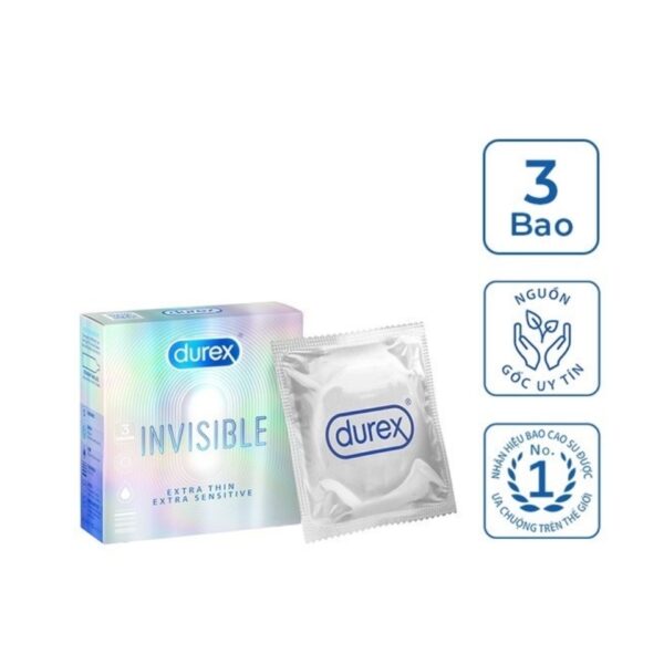 Bao Cao Su Durex Invisible hộp 3 cái