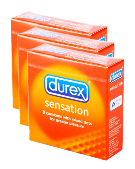 Bao Cao Su Durex Sensation  100% mủ cao su thiên nhiên, có dầu bôi trơn.