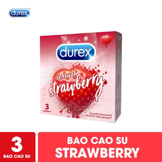 Bao Cao Su Durex Sensual Strawberry hương dâu tây