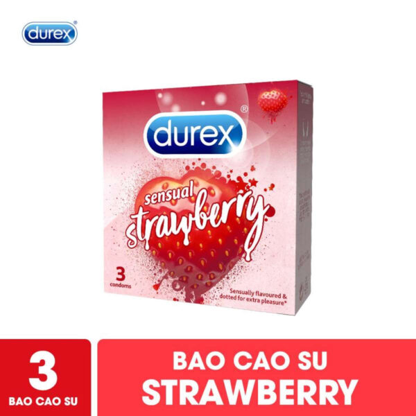 Bao Cao Su Durex Sensual Strawberry Hộp 3 Cái