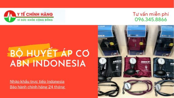 Bộ máy đo huyết áp cơ ABN màu đỏ nhập khẩu Indonesia có tặng kèm ống nghe ABN