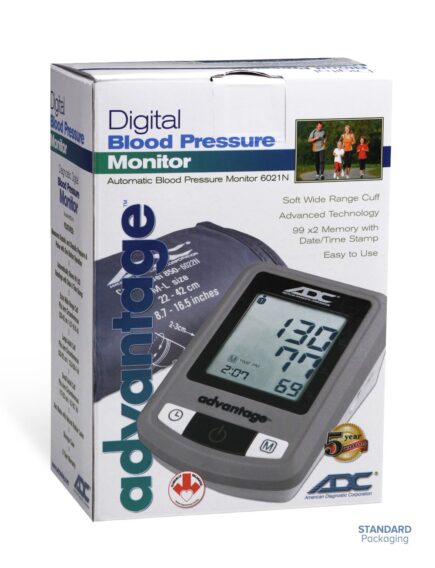 Máy Đo Huyết Áp Bắp Tay ADC 6021N Sử dụng gia đình, phòng khám, tự bơm và đo với độ chính xác cao. Đo chỉ số huyết áp, nhịp tim