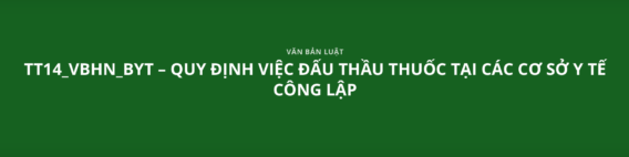 TT14_VBHN_BYT - QUY ĐỊNH VIỆC ĐẤU THẦU THUỐC TẠI CÁC CƠ SỞ Y TẾ CÔNG LẬP