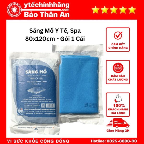 Săng Mổ An Lành 80cm x 120cm Không Lỗ - Gói 1 Cái