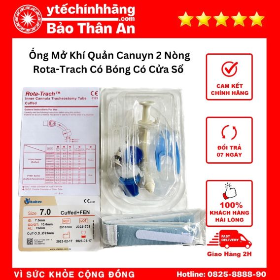 Ống Mở Khí Quản Canuyn 2 Nòng Rota-Trach Có Bóng Có Cửa Sổ