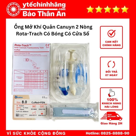 Ống Mở Khí Quản Canuyn 2 Nòng Rota-Trach Có Bóng Có Cửa Sổ