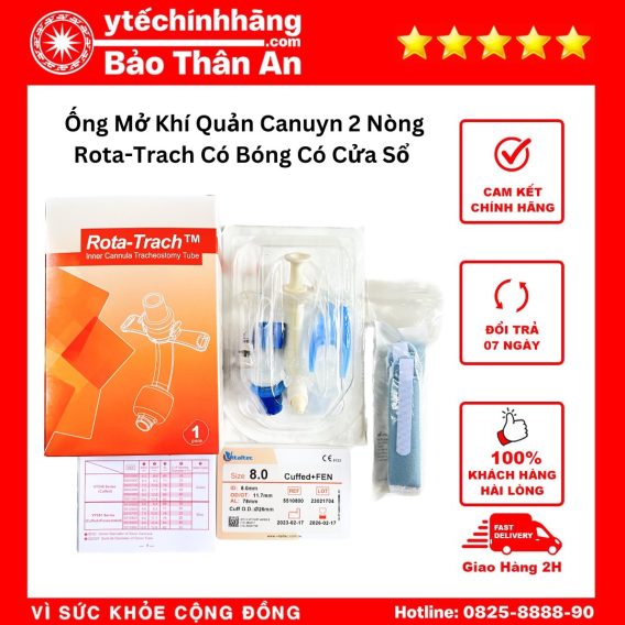 Ống Mở Khí Quản Canuyn 2 Nòng Rota-Trach Có Bóng Có Cửa Sổ