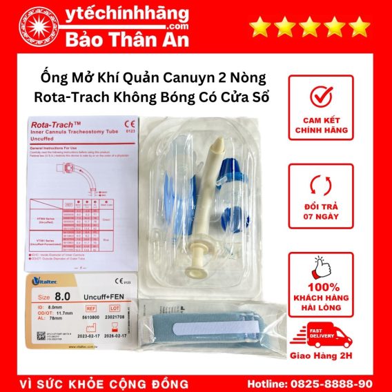 Thân ống có cửa sổ thông khí cho bệnh nhân tập nói.