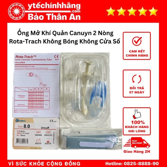 Thiết kế ống mở khí quản nòng trong tháo lắp dễ dàng.