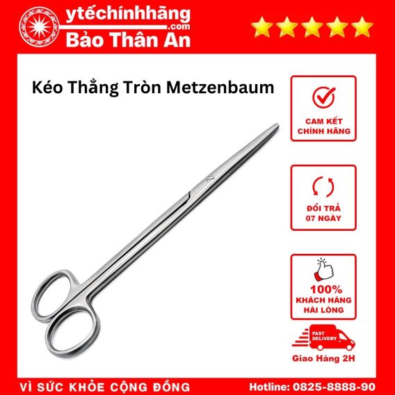 Kéo Thẳng Tròn Metzenbaum Các Số Size: 12cm, 14cm, 16cm, 18cm, 20cm