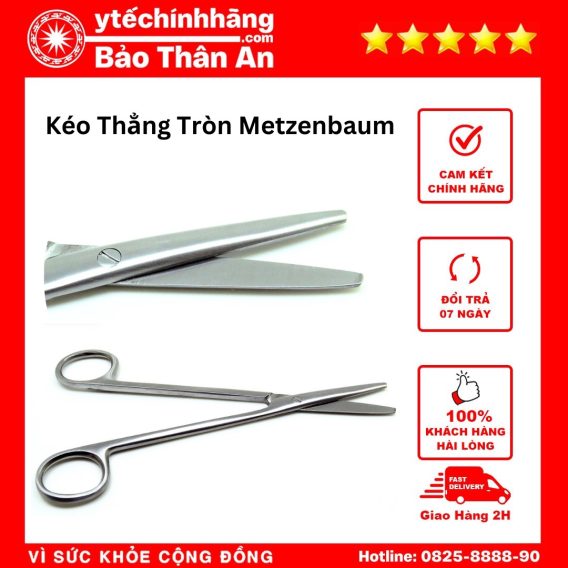 Kéo Thẳng Tròn Metzenbaum thiết kế thân thon đầu thẳng có 2 đầu tròn gọi tắt là Kéo Thẳng Tròn Metzenbaum