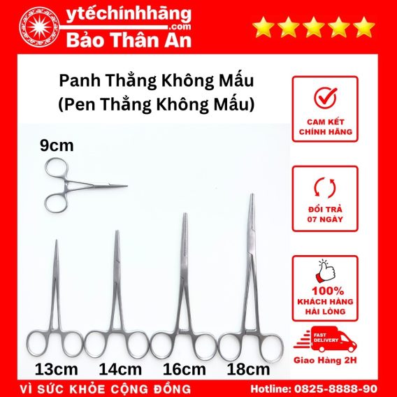 Panh Thẳng Không Mấu Các Cỡ là dụng cụ y tế thông dụng được sử dụng nhiều trong gia đình và y tế