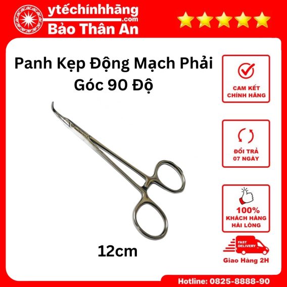 Pank Kẹp Động Mạch Phải Góc 90 Độ 12cm