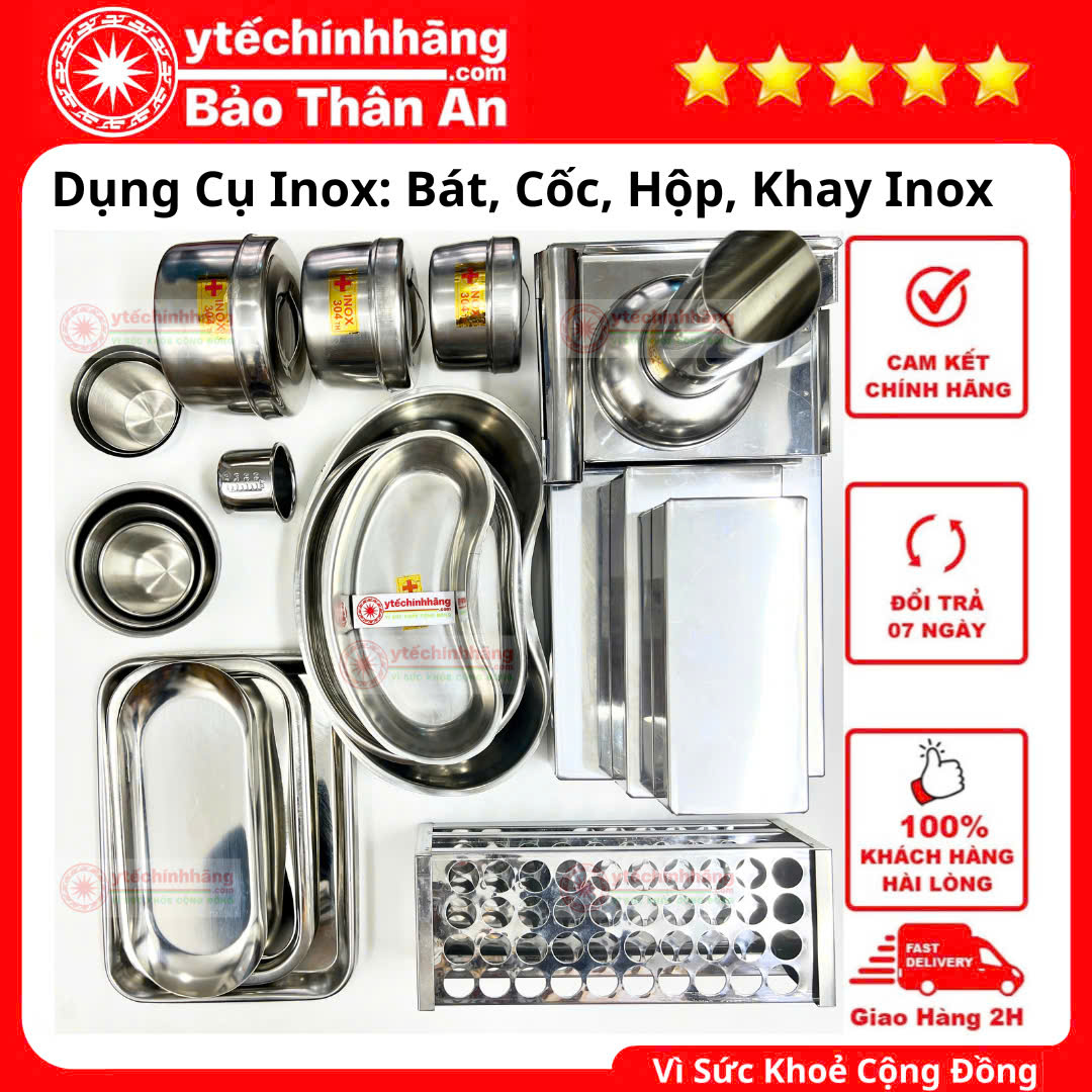 Panh Inox Bát Cốc Giá Hộp Khay Inox - Thiết Bị Y Tế Chính Hãng