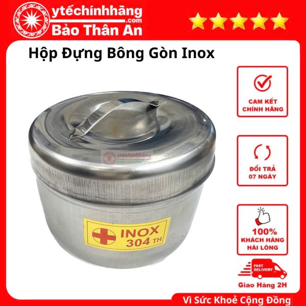 Hộp Đựng Bông Gòn Inox