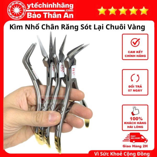 Kìm Nhổ Chân Răng Sót Lại Chuôi Vàng