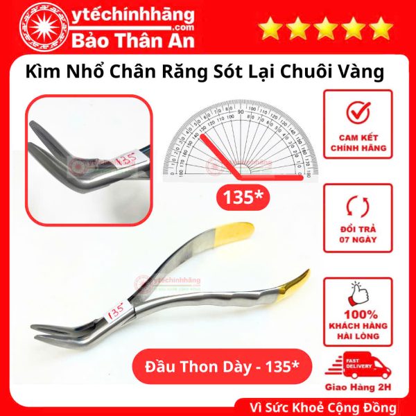 Kìm Nhổ Chân Răng Sót Lại Chuôi Vàng
