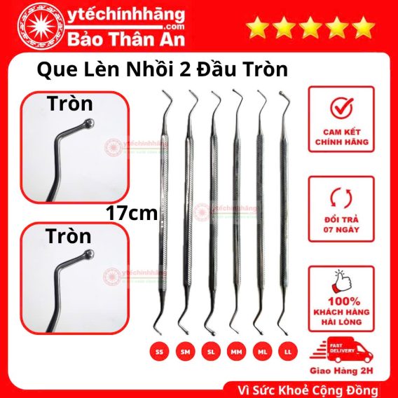 Que Lèn Nhồi 2 Đầu Tròn 17 Que Lèn Nhồi 2 Đầu Tròn