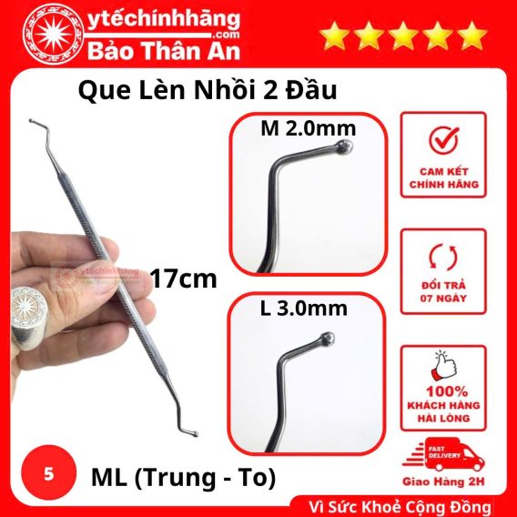 Que Lèn Nhồi 2 Đầu Tròn 22 Que Lèn Nhồi 2 Đầu Tròn