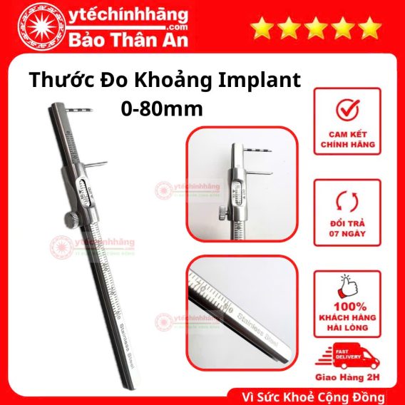 Thước Đo Khoảng Implant 0-80mm 12 Thước Đo Khoảng Implant 0-80mm