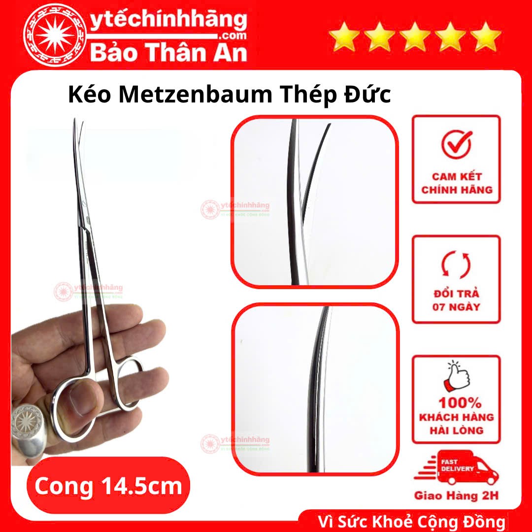 Kéo Metzenbaum Đức - Cong 14.5cm Kéo Metzenbaum Đức