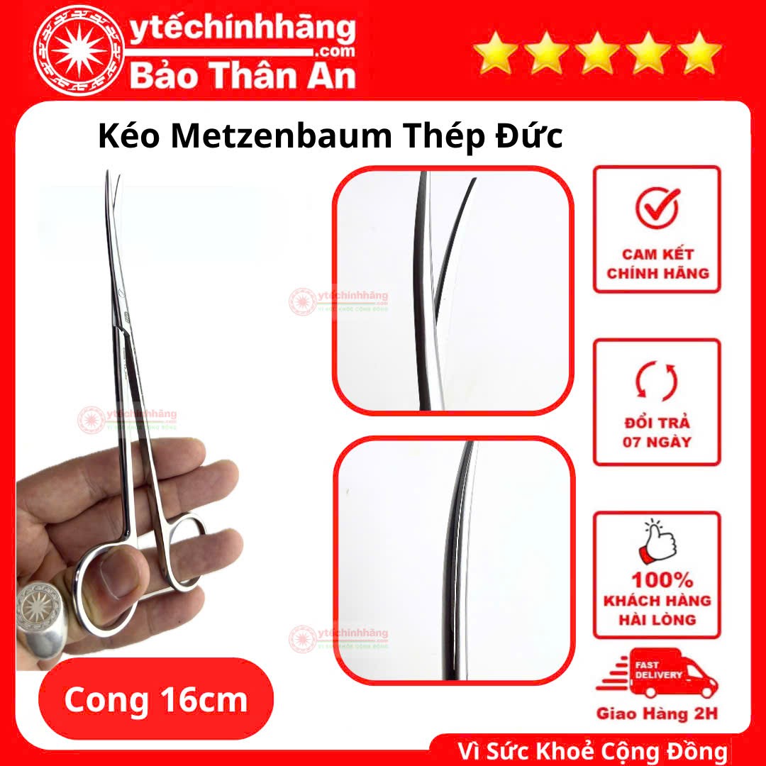 Kéo Metzenbaum Đức - Cong 16cm Kéo Metzenbaum Đức