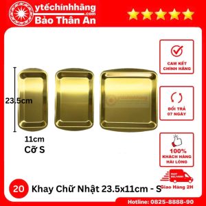 Dung Cu Inox Ma Vang khay chu nhat 20s
