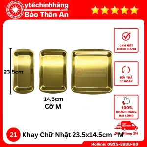 Dung Cu Inox Ma Vang khay chu nhat 21m