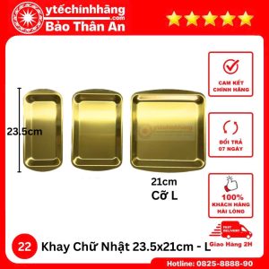 Dung Cu Inox Ma Vang khay chu nhat 22l