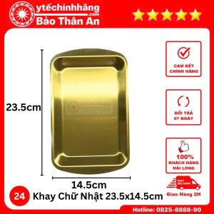 Dung Cu Inox Ma Vang khay chu nhat 24