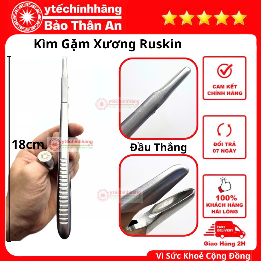 Kìm Gặm Xương Ruskin Thẳng 18cm 1 Kim Gam Xuong Ruskin Thang 18cm 1